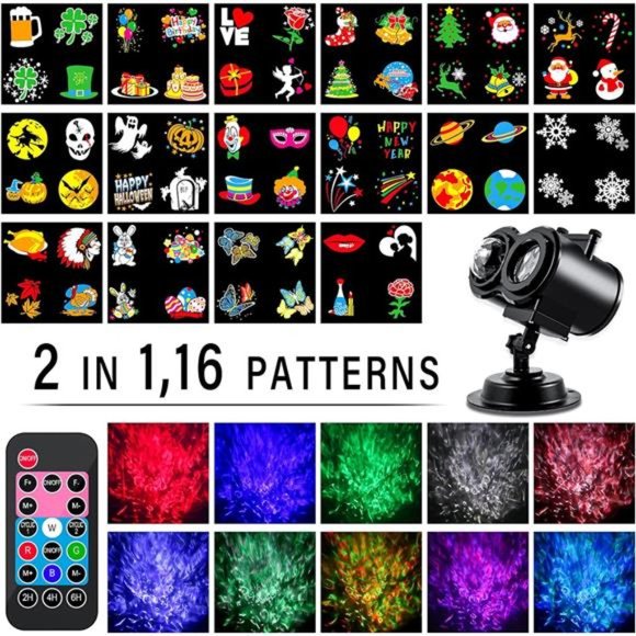 Christmas Projector Lights Outdoor, LED Holiday Projector Night Light Waterproof - Picture 2 of 6